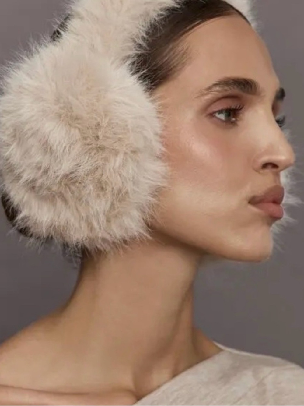 NWT Free People Faux Fur Smitten Ear Muffs in Ivory